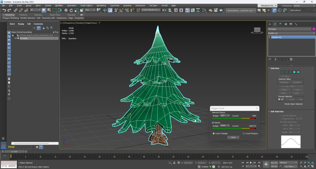 A low poly stylized fir tree model made in 3ds Max